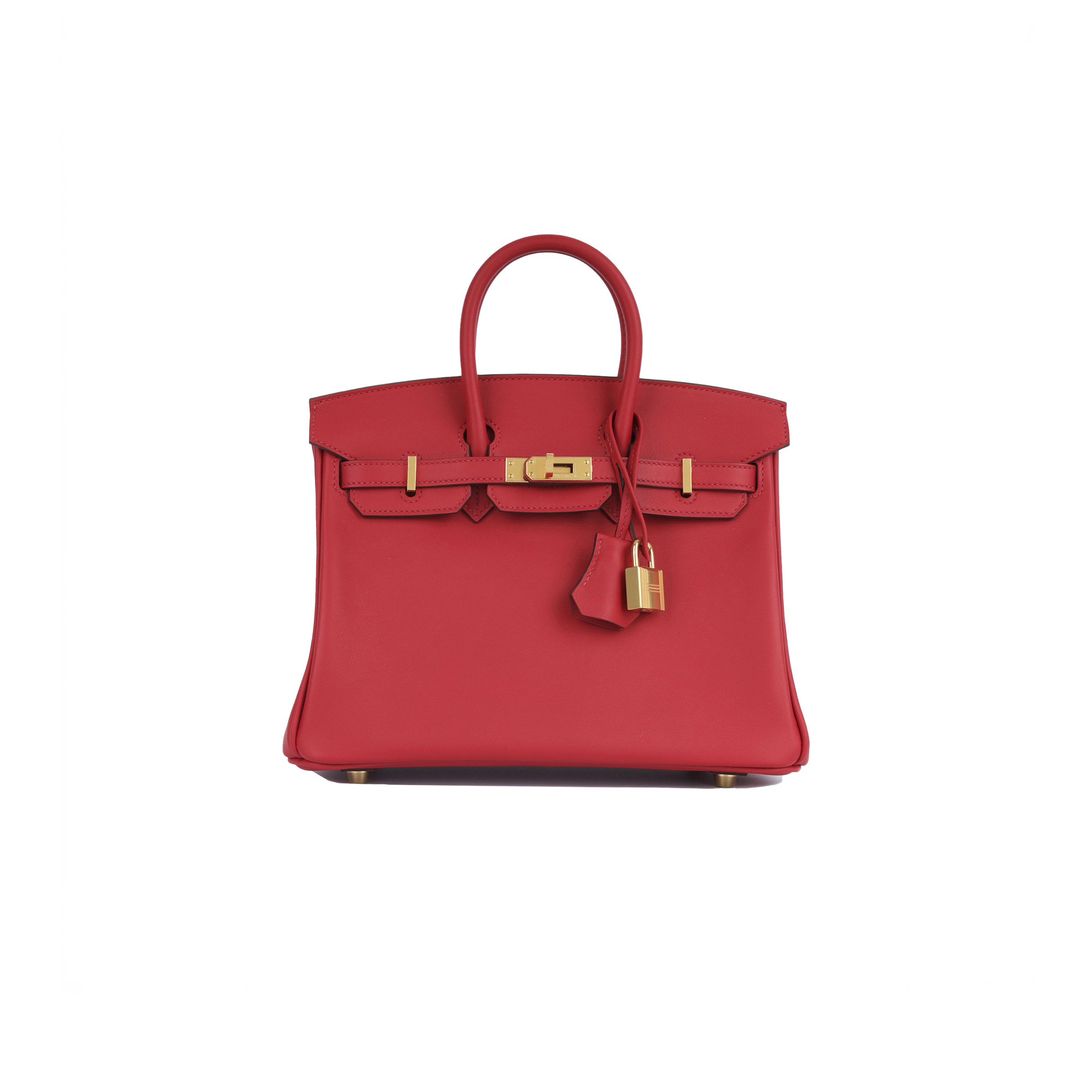 H**mes master birkin 25 swift leather flag red gold buckle h049362ck12 (25*20*13cm)